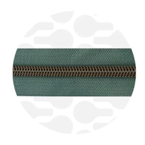 Cerniera continua 1 m - Vintage Green - Ottone antico
