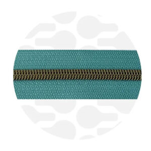 Cerniera continua 1 m - Vintage Teal - Ottone antico