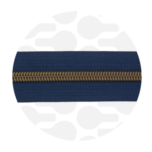 Cerniera continua 1 m - Ink Blue - Ottone antico