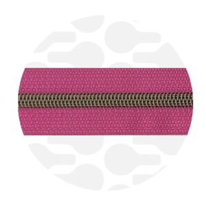 Cerniera continua 1 m - Hot Pink - Ottone antico