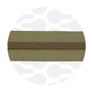 Cerniera continua 1 m - Mossy Green - Ottone antico