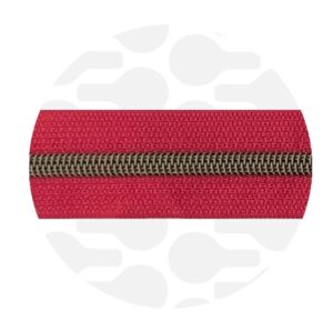 Cerniera continua 1 m - Rubine Red - Ottone antico