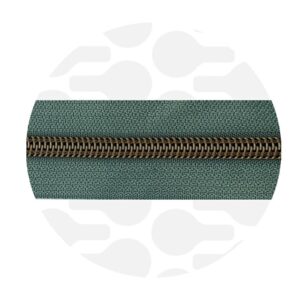 Cerniera continua 1 m - Mineral Green - Ottone antico