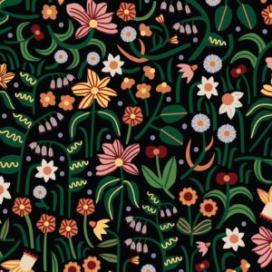 Bouquet cotone americano - fern grove nero - 5 FQ