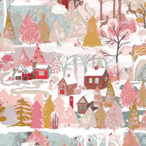 Bouquet cotone americano - Xmas village - 5 FQ