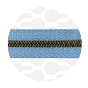 Cerniera continua 1 m - Nordic Blue - Ottone antico