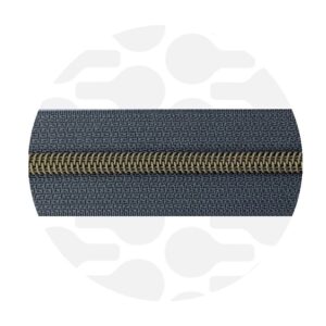 Cerniera continua 1 m - Midnight Grey - Ottone antico