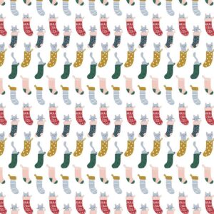 Bouquet cotone americano - Calze con gattini - 5 FQ
