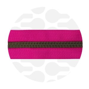 Cerniera continua 1 m - Radiant Magenta - Ottone antico
