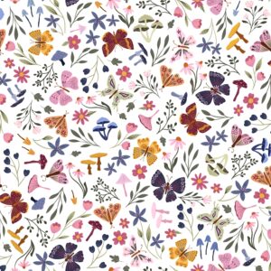 Flutter Blooms - Farfalle su bianco