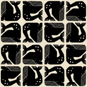 Cotone non sbiancato - By The Sea Side - Grumpy Whale Black